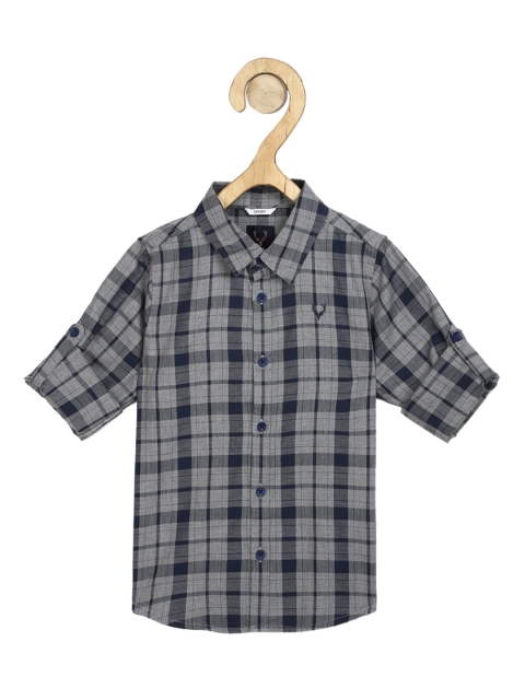 

Allen Solly Junior Boys Grey & Blue Regular Fit Checked Cotton Casual Shirt