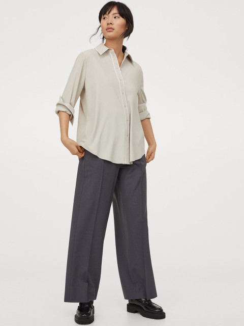 

H&M Women Beige Long-Sleeved Blouse