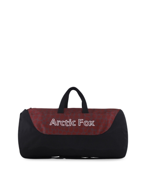 

Arctic Fox Unisex Maroon & Black Printed Barrel Duffle Bag