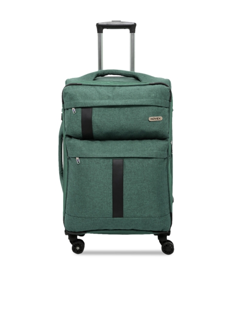 NOVEX Unisex Green Solid Soft-Sided Trolley Suitcase