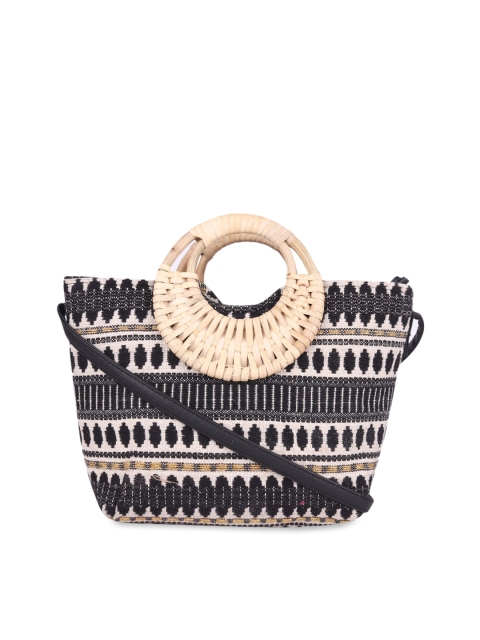 

ASTRID Black & White Self Design Handheld Bag