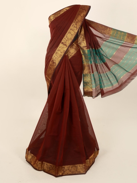 

Pothys Brown Solid Saree