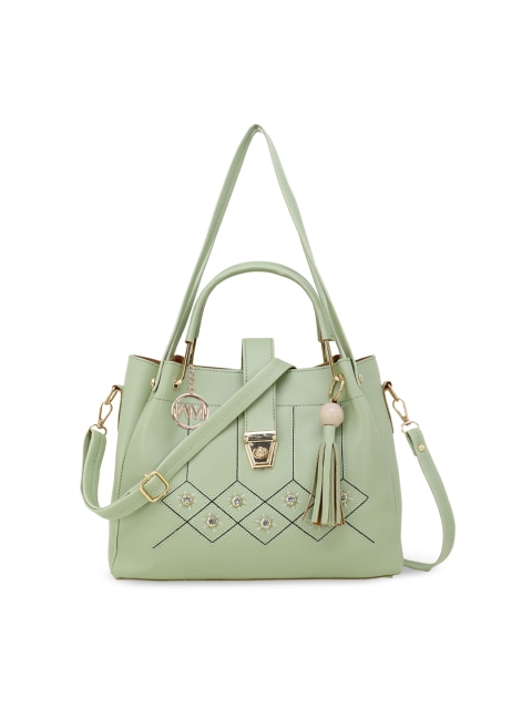 

WOMEN MARKS Green Solid Handheld Bag