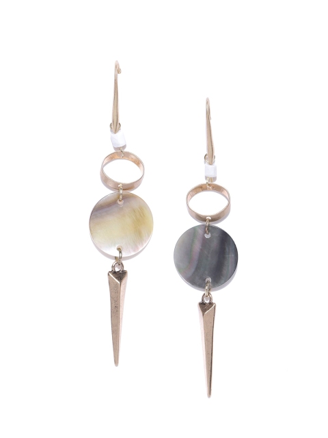 

CRZ Gold-Toned Contemporary Drop Earrings