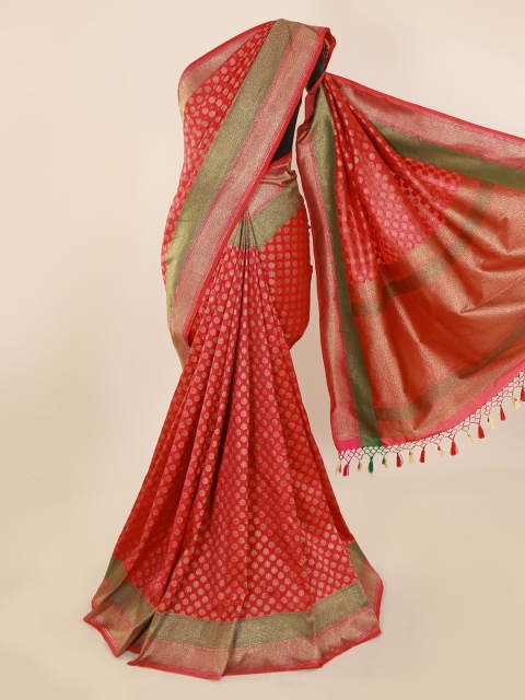 

Pothys Red Woven Design Banarasi Saree