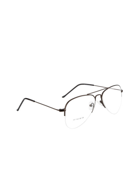 

Clark N Palmer Unisex Copper-Toned & Black Solid Half Rim Aviator Frames