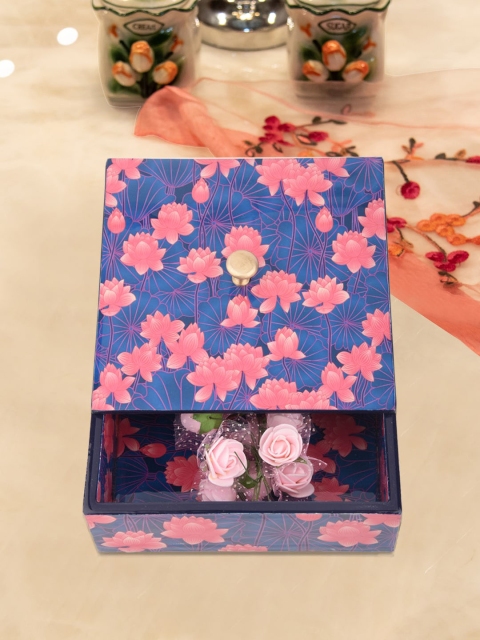 

Tistabene Blue & Pink Floral Printed Handcrafted Multi-Utility Box