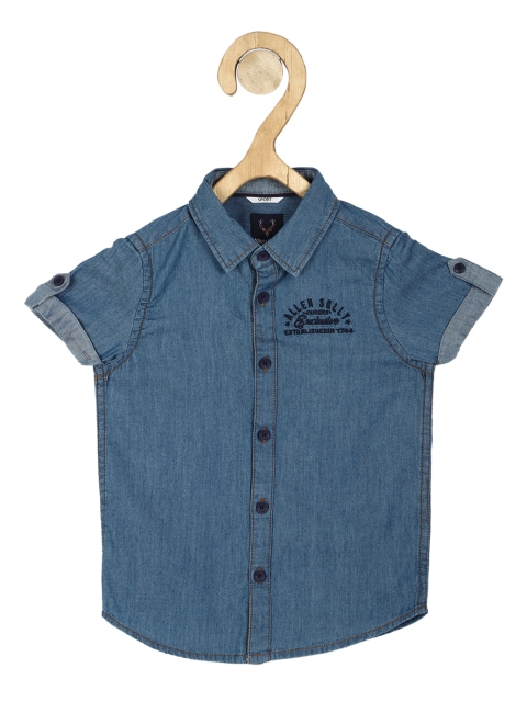 

Allen Solly Junior Boys Blue Regular Fit Solid Casual Shirt