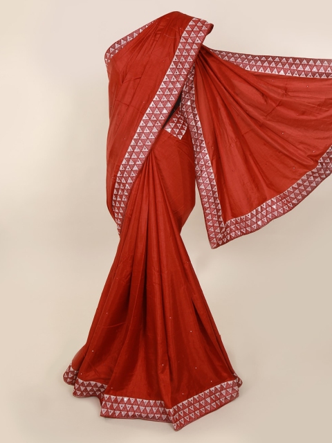 

Pothys Red Solid Art Silk Saree