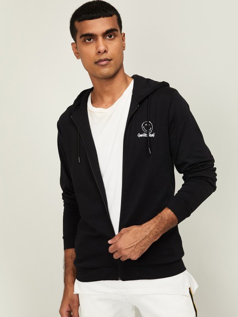 

SmileyWorld Men Black Solid Sweatshirt