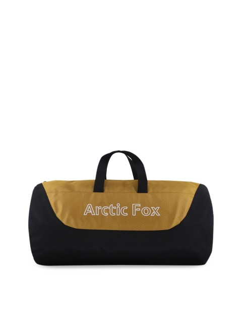 

Arctic Fox Unisex Black & Gold-Coloured Colourblocked Barrel Duffel Bag