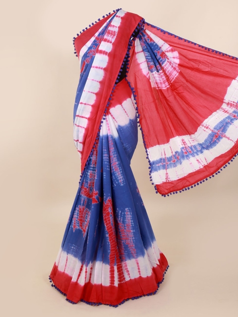 

Pothys Blue Dyed Pure Cotton Saree