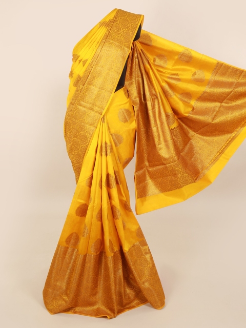 

Pothys Yellow Woven Design Pure Silk Saree