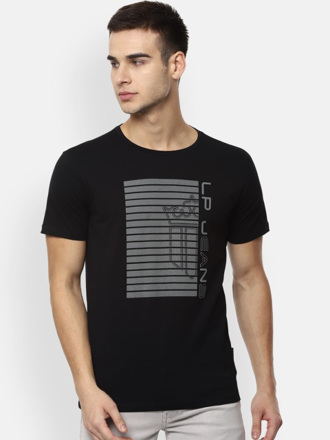 

Louis Philippe Jeans Men Black Printed Round Neck T-shirt