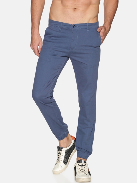 

Chennis Men Blue Regular Fit Solid Regular Trousers