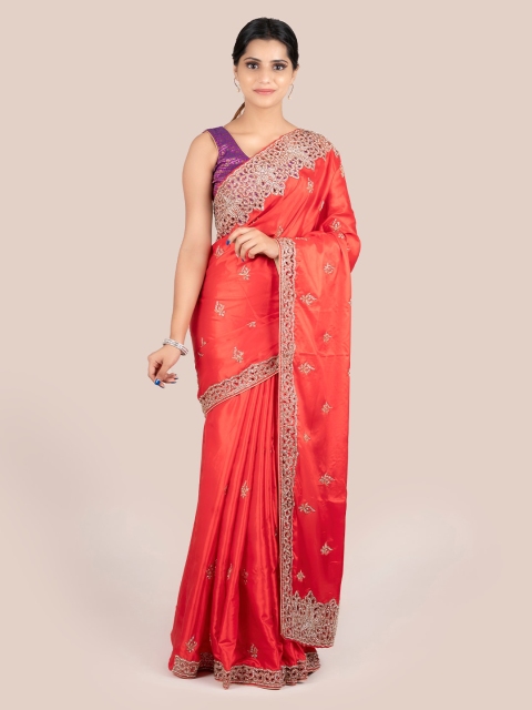 

Pothys Red Embellished Saree