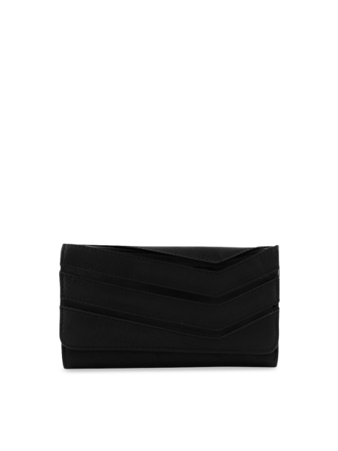 

GIO COLLECTION Women Black Solid Three Fold Wallet