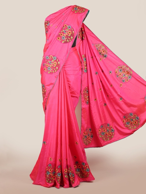 

Pothys Pink Embroidered Art Silk Saree