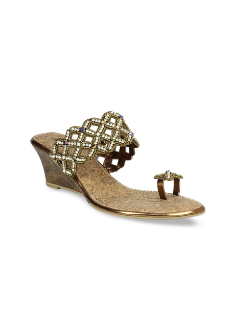 

Inc 5 Women Gold-Toned Embellished Sandals