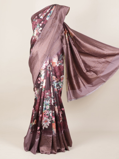

Pothys Mauve Printed Jute Silk Saree
