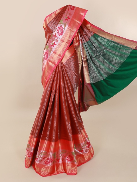 

Pothys Maroon Woven Design Tissue Saree
