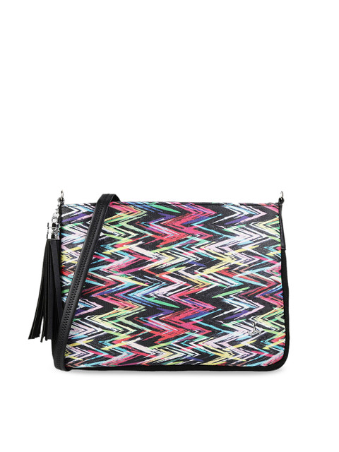 

Mochi Women Black & Red Printed Sling Bag