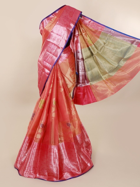 

Pothys Peach-Coloured Woven Design Tissue Saree
