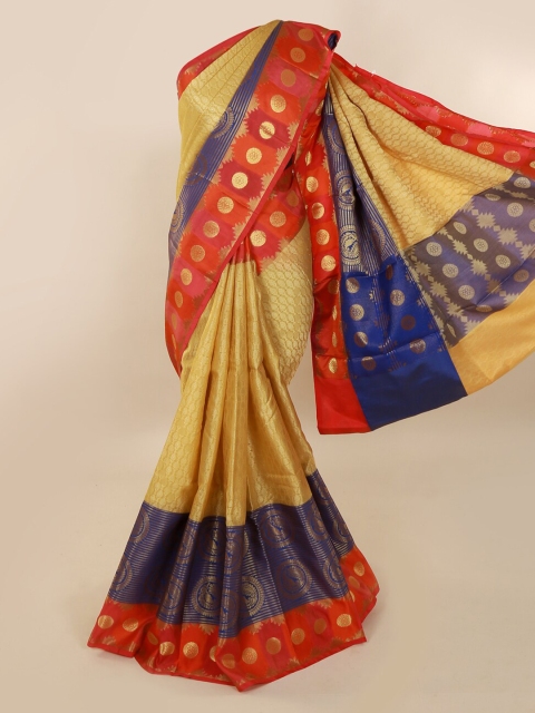 

Pothys Beige & Blue Tissue Woven Design Saree