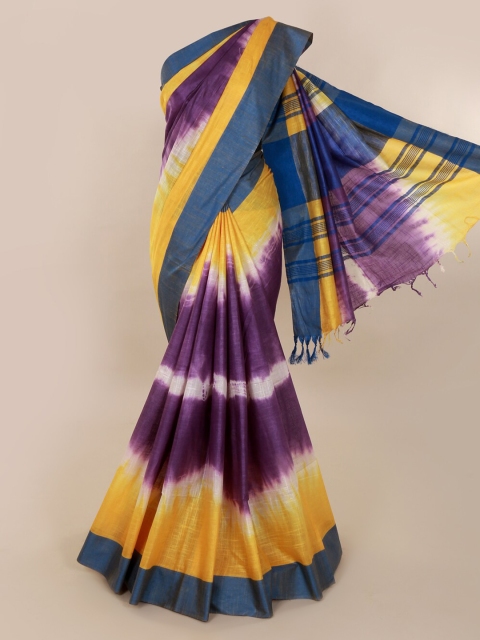

Pothys Multicoloured Dyed Linen Blend Saree, Multi