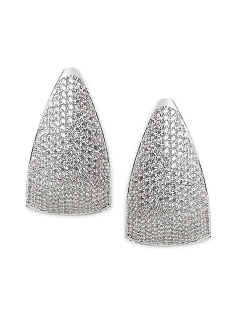

shaze Silver-Toned Contemporary Drop Earrings