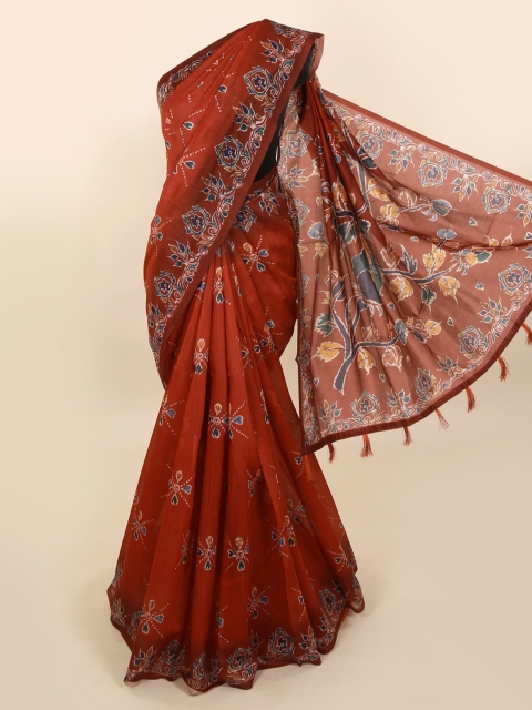 

Pothys Maroon Printed Cotton Blend Saree