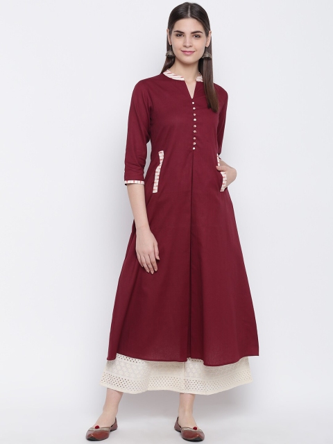 

Shakumbhari Women Maroon Anarkali Kurta