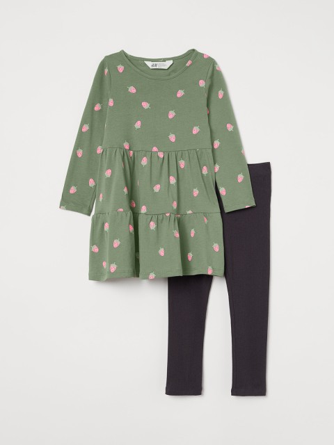 

H&M Girls Green & Black 2-Piece Jersey Set