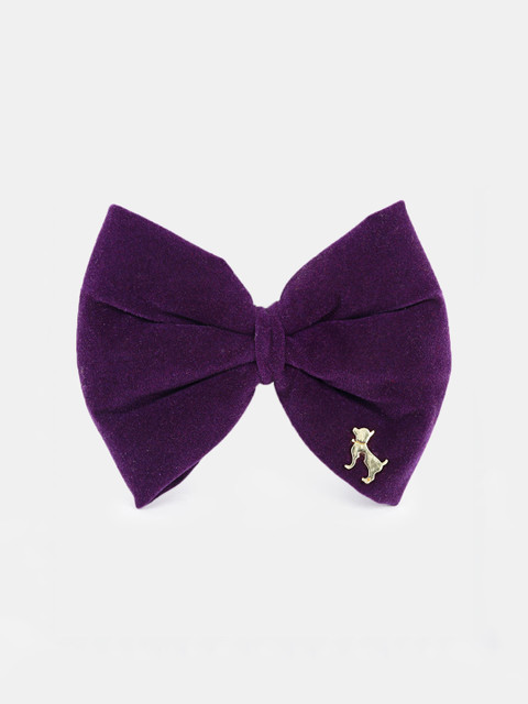 

Heads Up For Tails Purple Solid Velvet Dog Bow Tie