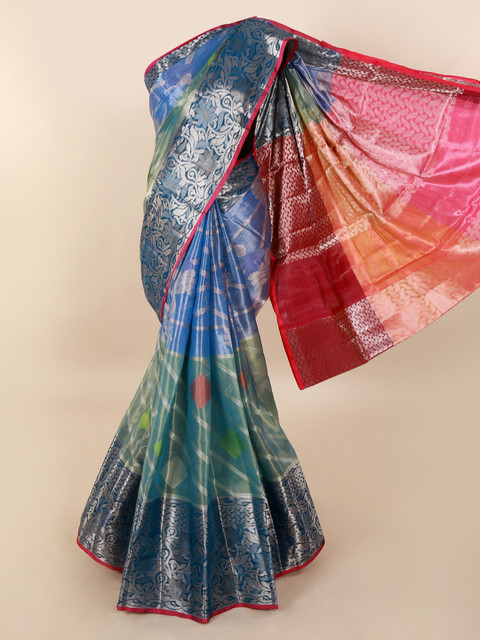 

Pothys Navy Blue & Red Tissue Woven Design Saree