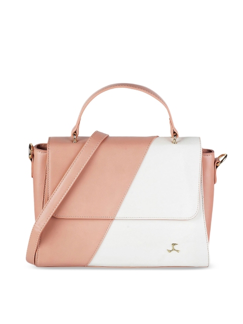 

Mochi Pink & White Colourblocked Handheld Bag