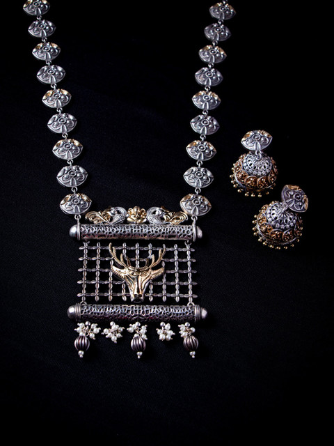 

MORKANTH JEWELLERY Silver-Plated Temple Jewellery Set