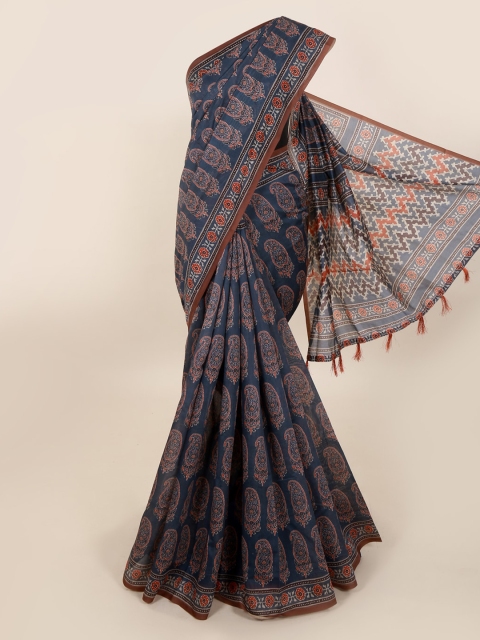 

Pothys Grey Printed Cotton Blend Saree