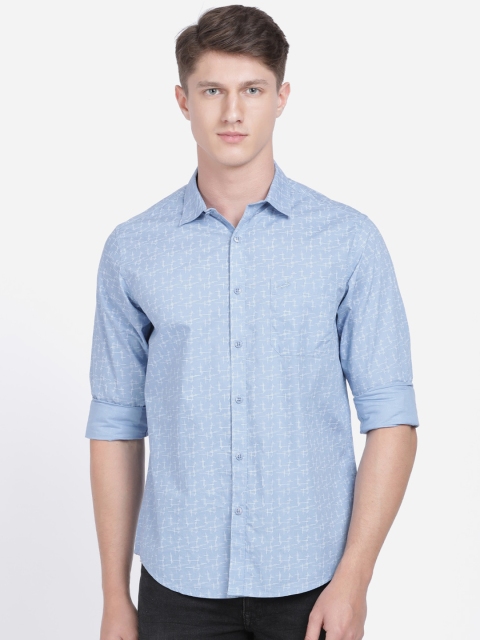 

Crocodile Men Blue Regular Fit Printed Casual Shirt