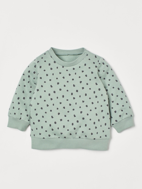 

H&M Unisex Kids Green Printed Cotton Sweatshirt
