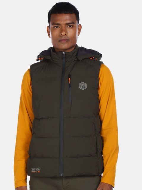 

U.S. Polo Assn. Denim Co. Men Green Solid Puffer Jacket