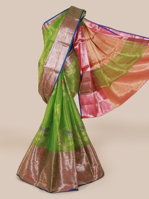 

Pothys Green Woven Design Tissue Saree