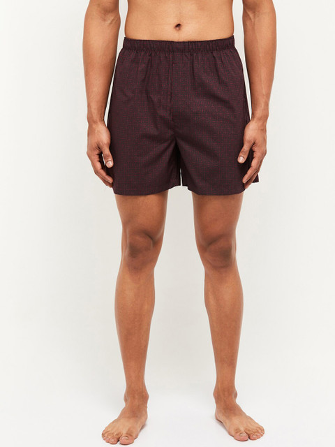

max Men Black & Maroon Printed Boxers NOOSNAOPBXWN