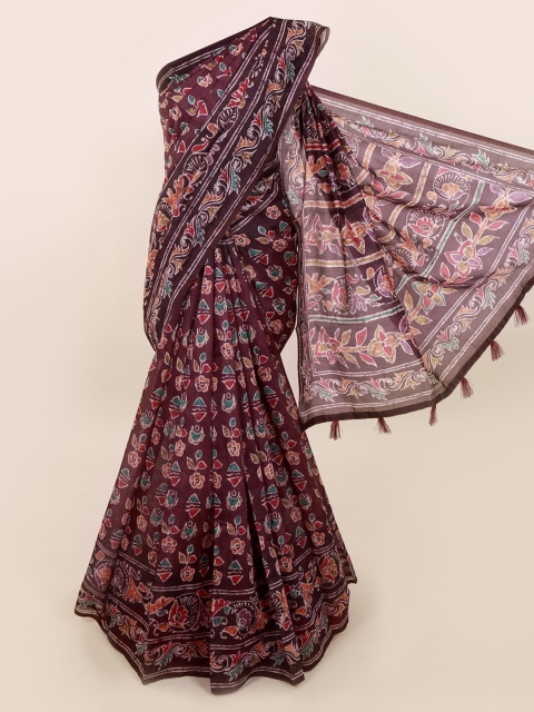 

Pothys Purple Printed Cotton Blend Saree