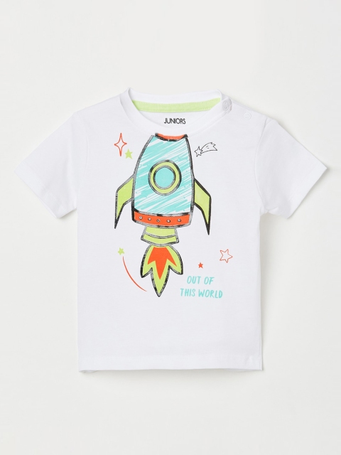 

Juniors by Lifestyle Boys White Printed Round Neck T-shirt