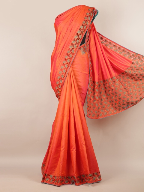 

Pothys Orange Solid Saree