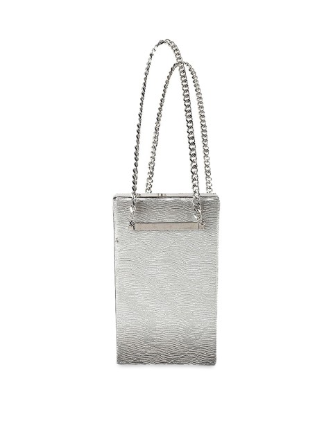 

Mochi Grey Solid Embellished Sling Bag
