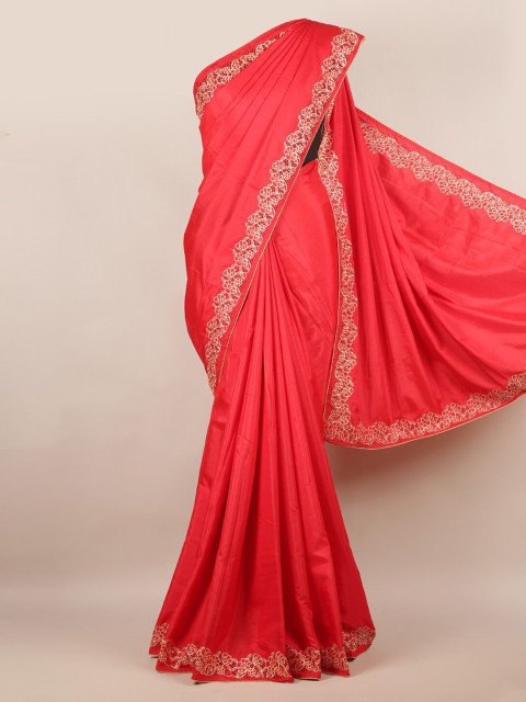 

Pothys Red Solid Art Silk Saree