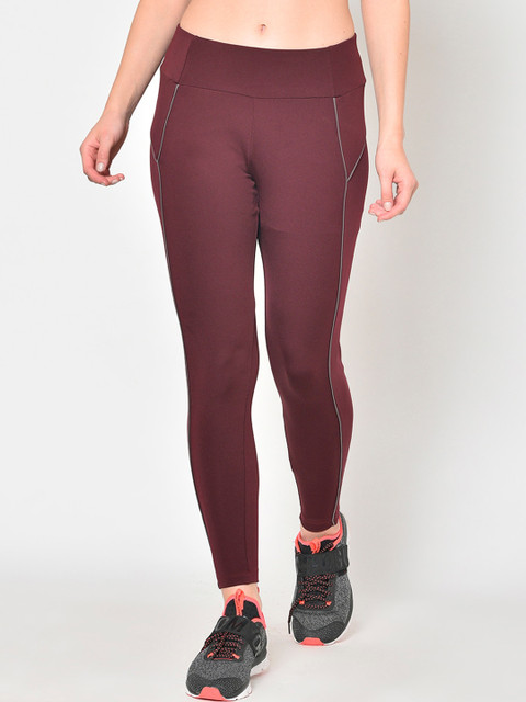 

PERFKT-U Women Maroon Solid Training Tights
