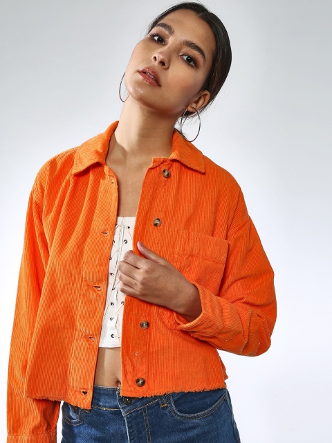 

Blue Saint Women Orange Solid Lightweight Tailored Jacket